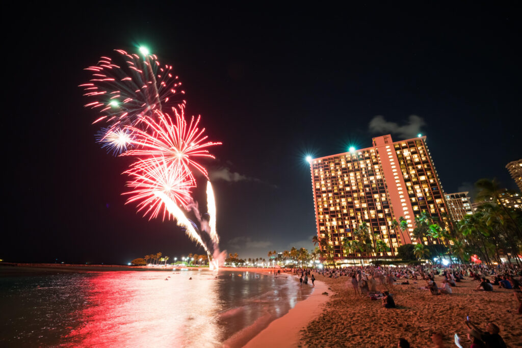 best spots to watch Waikiki fireworks